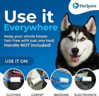 PetLovers Extra Sticky Lint Roller 6 Pack of Refills Only - Image 4