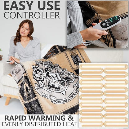 Harry Potter Gifts Heated Blanket Electric, Twin Size Luxurious Fleece Weighted - Image 3