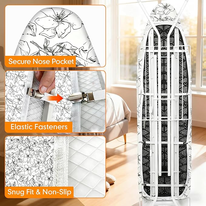 Ironing Board Cover and Pad, 18x49 Extra Wide Thick Iron Padding, Scorch & - Image 5