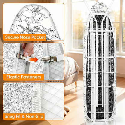 Ironing Board Cover and Pad, 18x49 Extra Wide Thick Iron Padding, Scorch & - Image 5