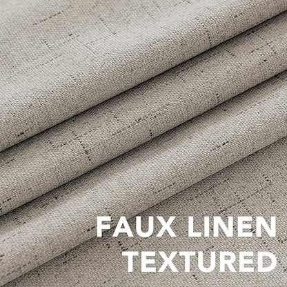 H.VERSAILTEX Primitive Linen Curtains 100% Blackout Curtain Drapes Burlap - Image 4