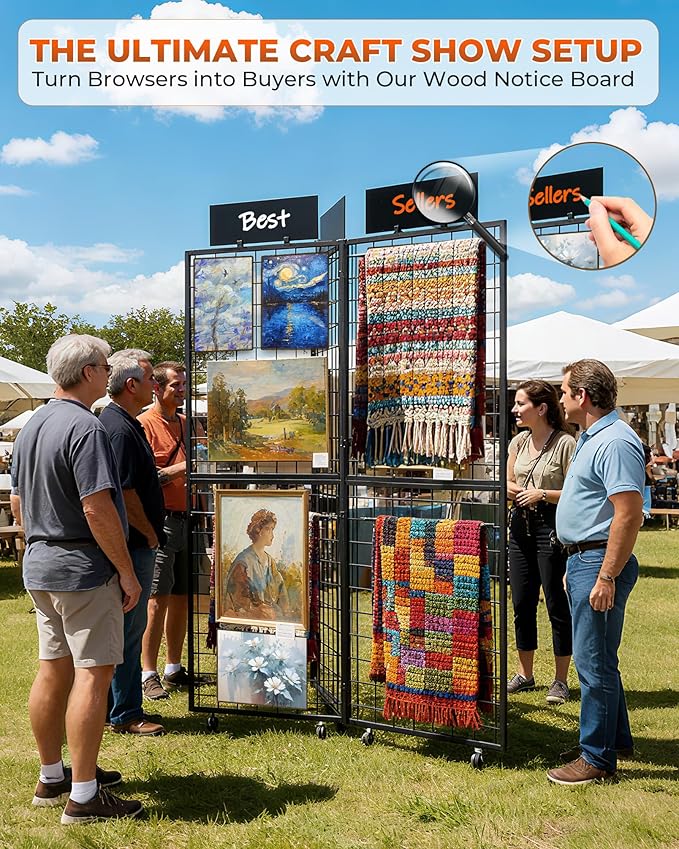 DEMEGA 360° Foldable Grid Wall Panel, Three 6' x 4.25' Ft Double Side Gridwall - Image 6