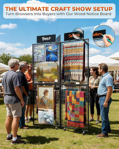 DEMEGA 360° Foldable Grid Wall Panel, Three 6' x 4.25' Ft Double Side Gridwall - Image 6