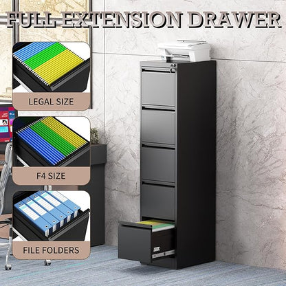 5 Drawer Vertical File Cabinet - Image 6