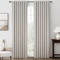 Pleat Linen Blend Room Darkening Curtains 84 Inch Length 2 Panels Set by QJMYDECO
