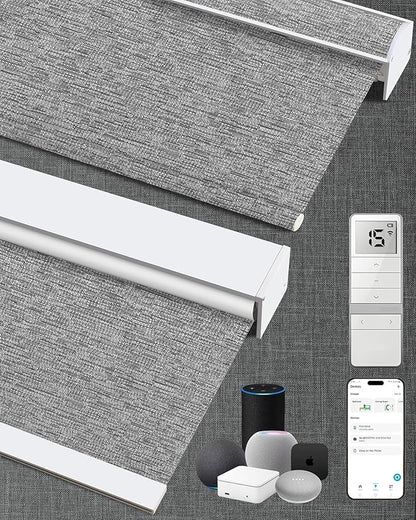 Kincmo Motorized Blinds with Remote, 100% Blackout Motorized Roller Shades Work by KincmoBlinds