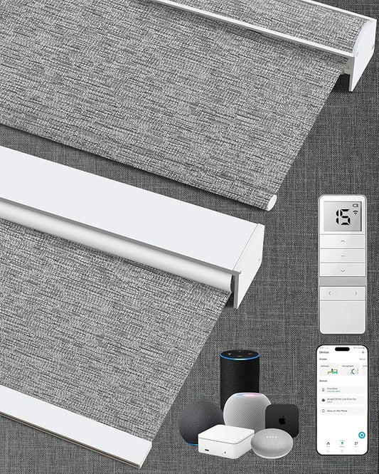 Kincmo Motorized Blinds with Remote, 100% Blackout Motorized Roller Shades Work by KincmoBlinds