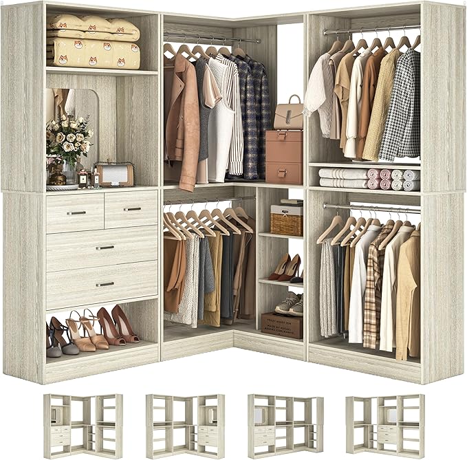 Unikito 86 Inch Closet System, 3 Sets Corner Closets Organizer by Unikito