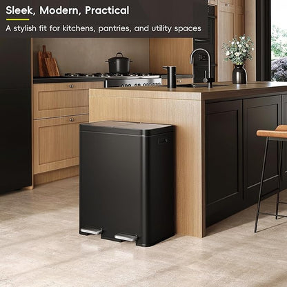 EKO Edison 8+8 Gallon Dual Trash Can - Image 3