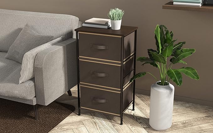 Simple Houseware 3 Drawer Nightstand Dresser - Image 4