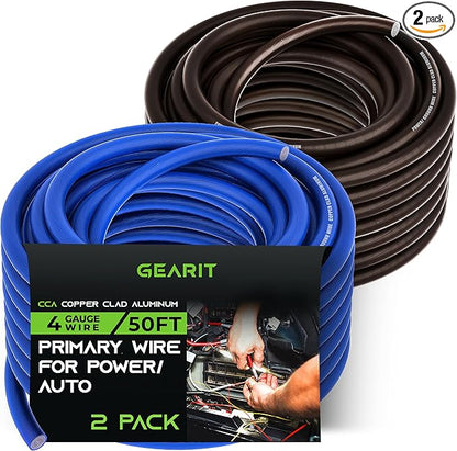 GEARit 4 Gauge Wire Copper Clad Aluminum CCA by GEARit