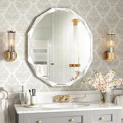 Bathroom Mirrors for Over Sink, Round Frameless Mirrors for Wall, 30x36 Inch - Image 6