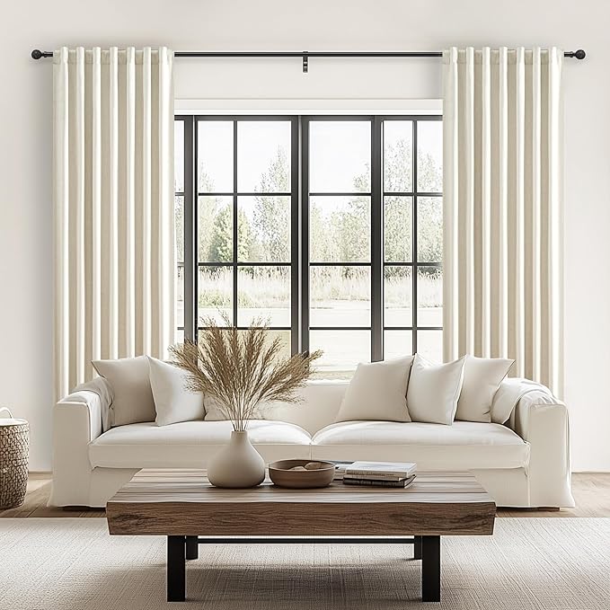 Warm Cream Short Length Blackout Curtains - Image 6