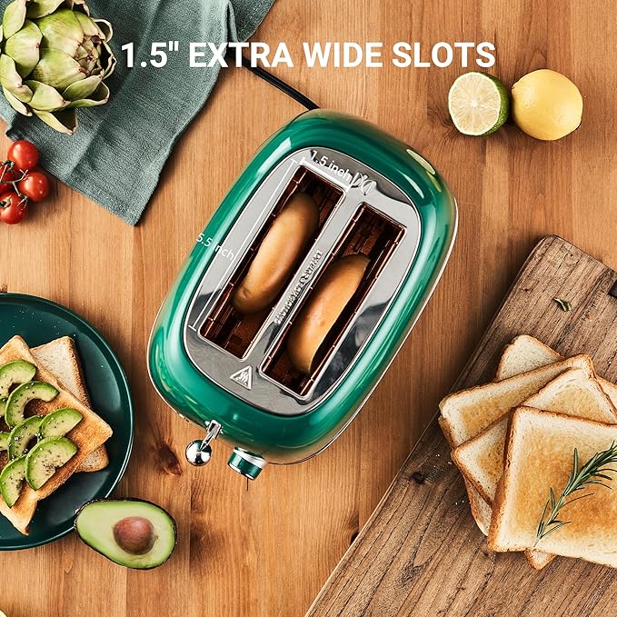 Roter Mond 2 Slice Toaster Retro Stainless Steel - Image 5