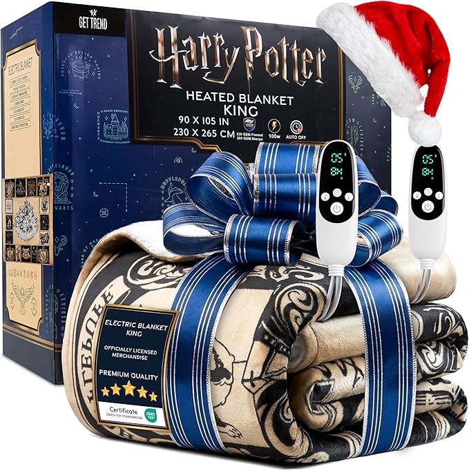 Harry Potter Gifts Heated Blanket Electric, King Size Luxurious Soft Fleece by GetTrend