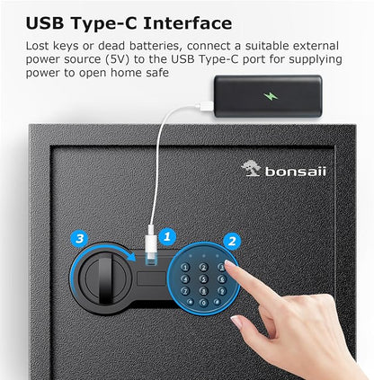 Bonsaii Steel Safe Box with Digital Keypad Lock, 1.2 Cubic Feet Security - Image 6