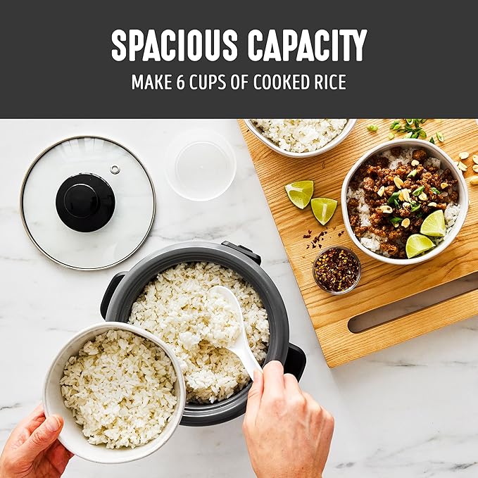 GreenLife Rice Cooker with Removable PFAS-Free Ceramic Nonstick Pot, 3-Cups - Image 5