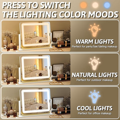 FENNIO Vanity Mirror with Lights, 3 Color Modes & Brightness Adjustable - Image 2