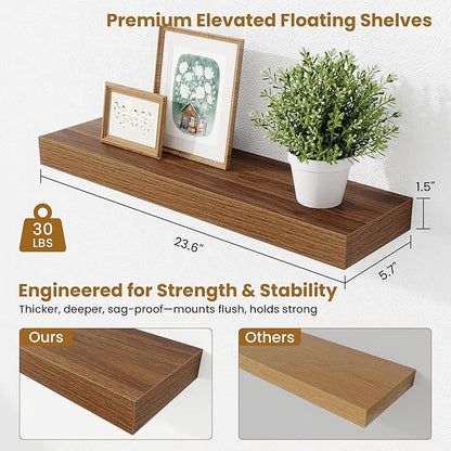Fun Memories Floating Shelves Set of 2, 24 Inch Floating Shelves - Image 3