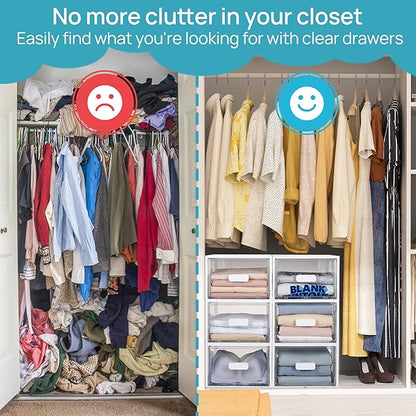 Vtopmart 4 Pack 18QT White Stackable Storage Drawers, Easily Assemble Closet - Image 5