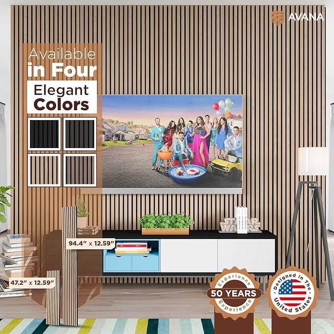 Avana Modern Acoustic Wood Wall Panels – 94.4 X 12.6 Inch White Oak Acoustic - Image 7