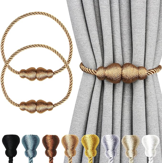 Nieffeiy Magnetic Curtain Tiebacks Outdoor Curtain Tie Backs Rope Decorative by CurtianTiebacks