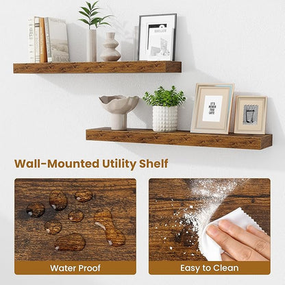 Fun Memories Bathroom Shelves 32 Inch Long Set of 2, Floating Shelves - Image 4