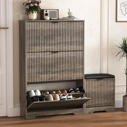 Shoe Cabinet Storage for Entryway by HUANLEGO