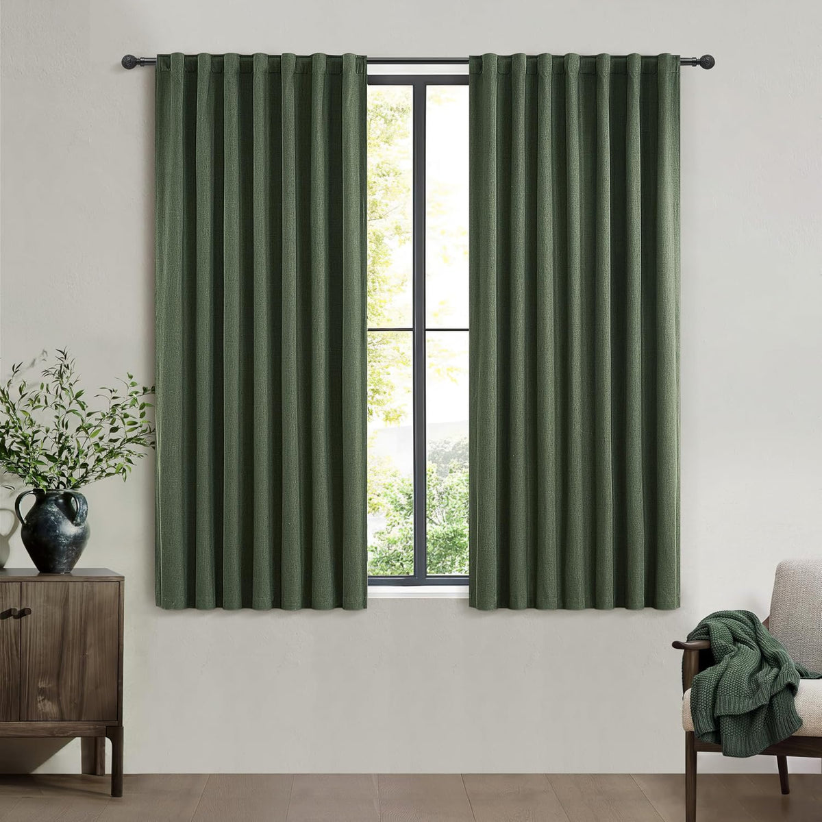 qjmydeco green country kitchen curtains 54 inch length, main product view