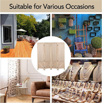 Wnutrees 4 Panel Pegboard Display, 5 Ft Wood Folding Privacy Screens Room - Image 7