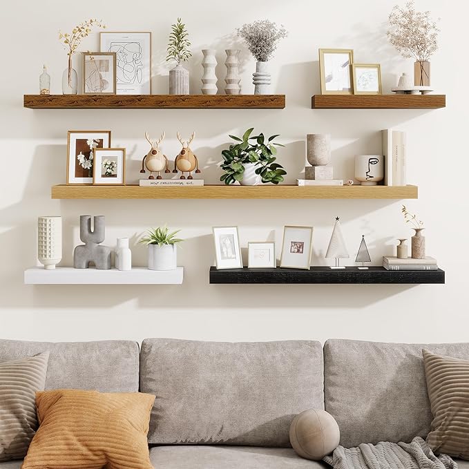 Fun Memories Bathroom Shelves 32 Inch Long Set of 2, Floating Shelves - Image 7