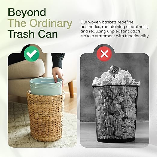 2 Gallons Wicker Waste Basket - Image 6