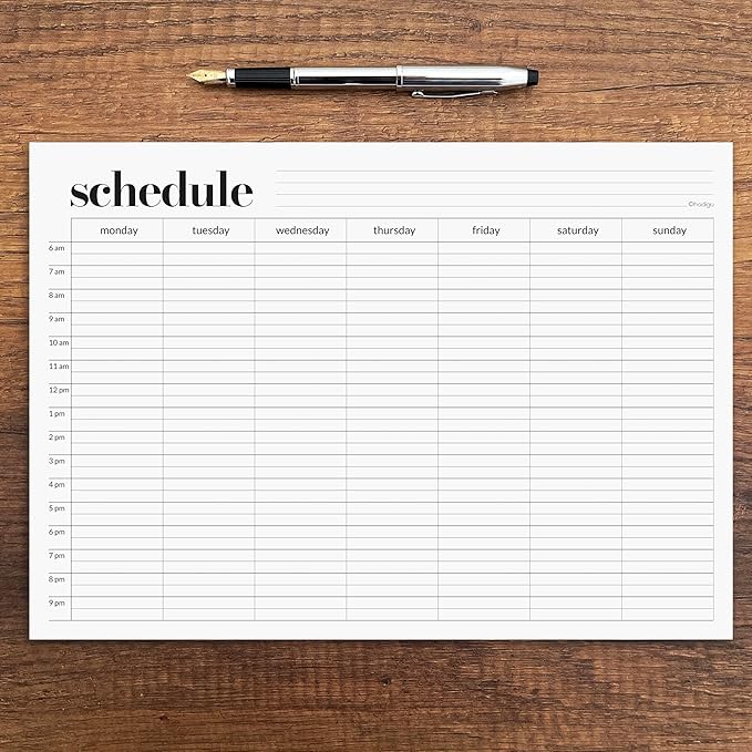 Weekly Schedule Pad, Tear Off Undated Weekly Planner Notepad, A4 Size, Premium - Image 2