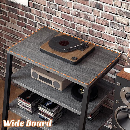 Besiost AV Media Stand with Outlets, Media Console with LED Lights, Stereo - Image 4