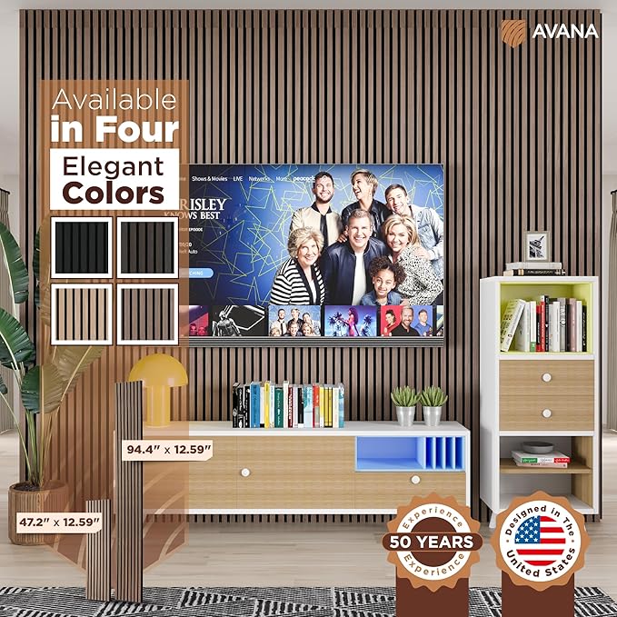 Avana Acoustic Wood Wall Panels – 94.4 X 12.6 Inch Walnut Acoustic Panels 2 PCs - Image 7