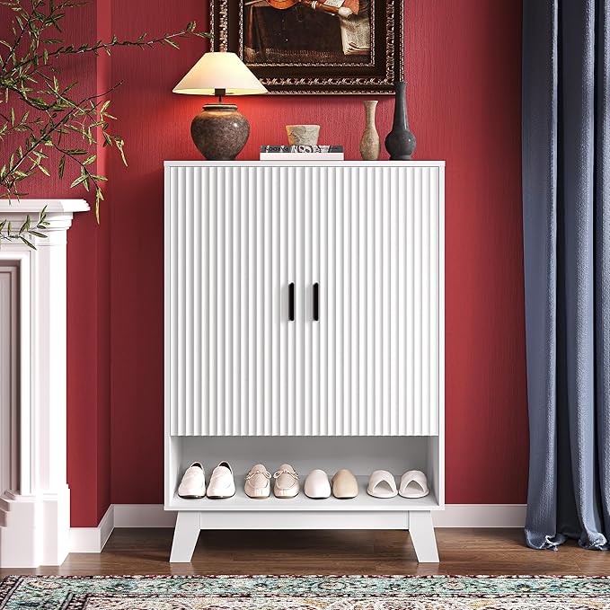 4-Tier Fluted Shoe Cabinet by BOXACTION