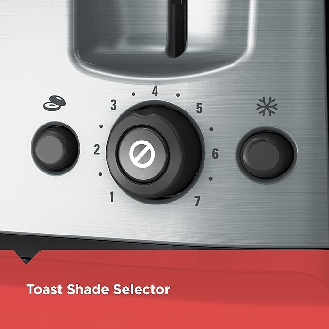 BLACK+DECKER 4-Slice Toaster, Extra Wide Slots, 7 Shade Settings, 1400 Watts - Image 2
