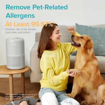 levoit air purifier for home pets, large room, side view