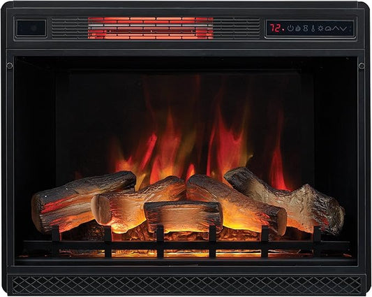 ClassicFlame 28" 3D Infrared Quartz Fireplace Insert Plug and Safer Sensor by ClassicFlame