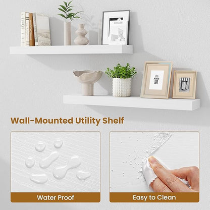 Fun Memories Bathroom Shelves 32 Inch Long Set of 2, Floating Shelves - Image 4