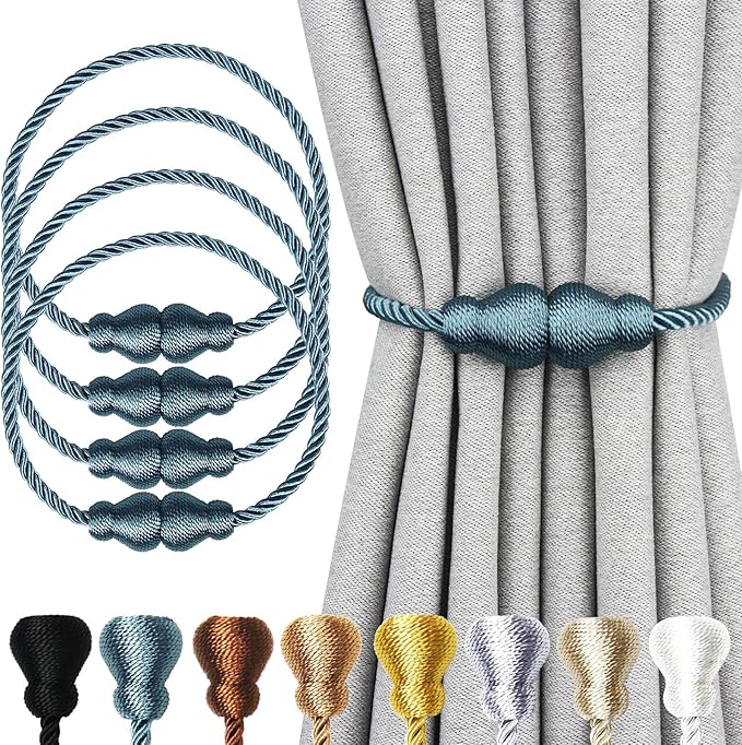 Nieffeiy Magnetic Curtain Tiebacks Outdoor Curtain Tie Backs Rope Decorative by CurtianTiebacks