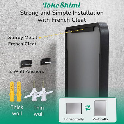 TokeShimi 30 x 30 Black Bathroom Mirror, Rectangle Bathroom Wall Mirror - Image 7
