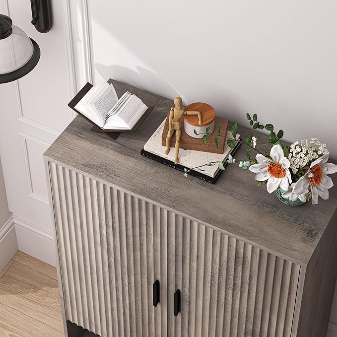 4-Tier Fluted Shoe Cabinet - Image 7