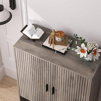 4-Tier Fluted Shoe Cabinet - Image 7