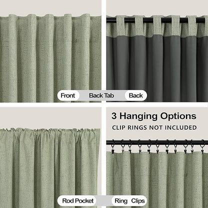 KOUFALL Bathroom Curtains Window, Short Eucalyptus Green Decorative Privacy - Image 4