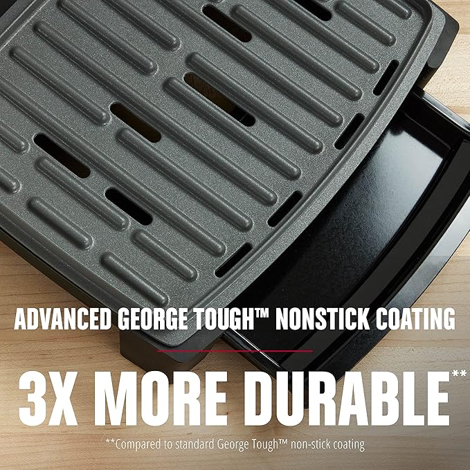 George Foreman® Fully Submersible™ Grill, NEW Dishwasher Safe, Wash the Entire - Image 5