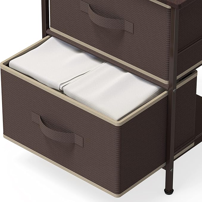 SIMPLE HOUSEWARE 2 Tier Night Stands Dresser - Image 6
