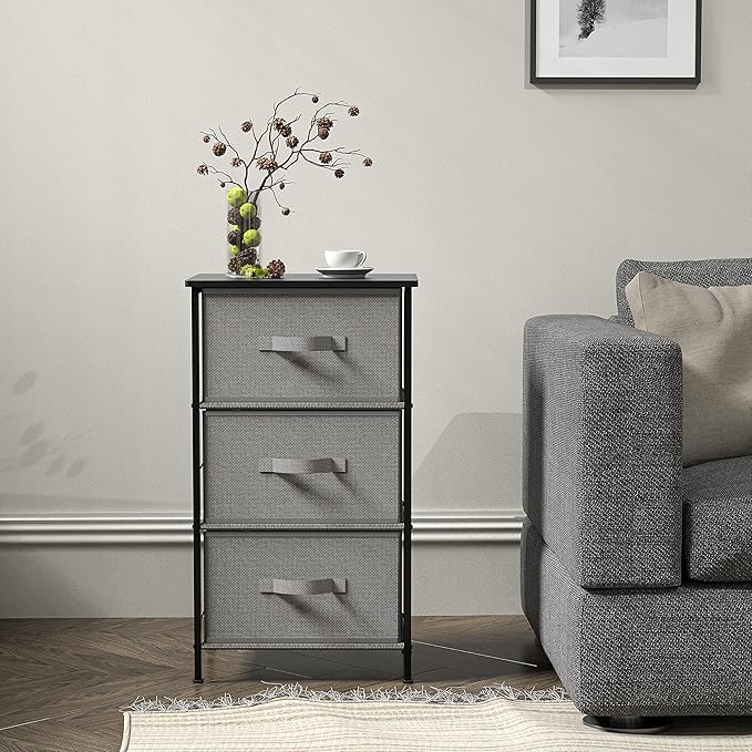 Simple Houseware 3 Drawer Nightstand Dresser - Image 4