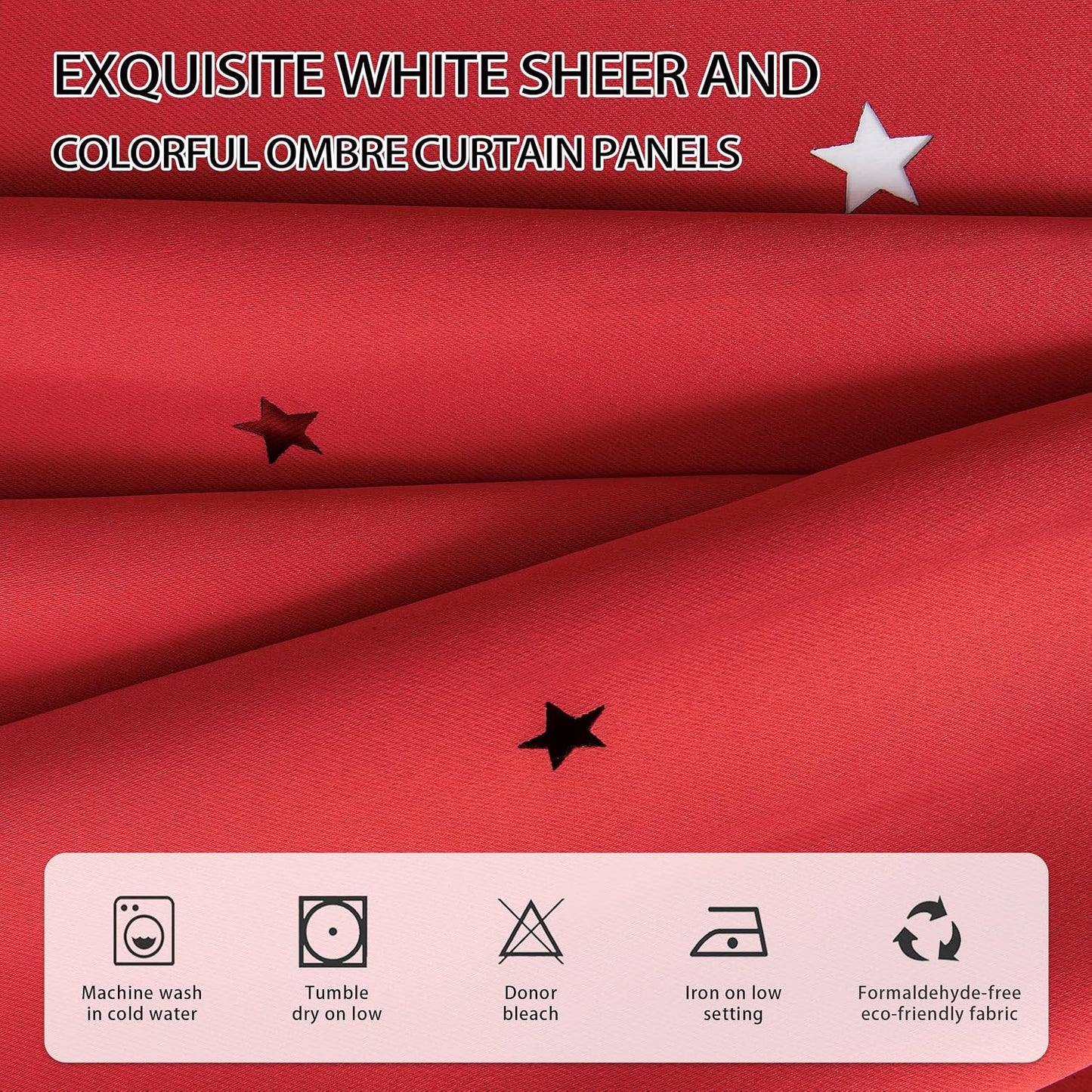 XiDi Red Black Out Curtains for Bedroom Windows Girls Bedroom Decor, Unicorn Curtains for Kids Room 2 Panel 34/84/2