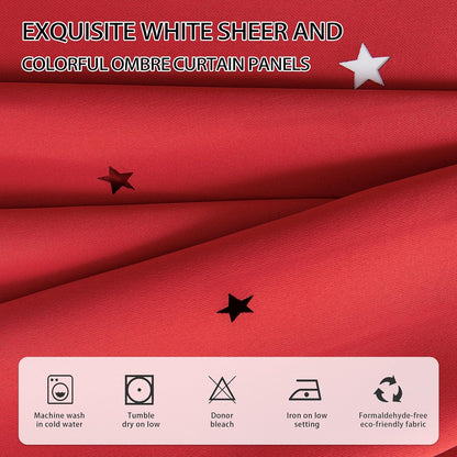 XiDi Red Black Out Curtains for Bedroom Windows Girls Bedroom Decor, Unicorn Curtains for Kids Room 2 Panel 34/84/2